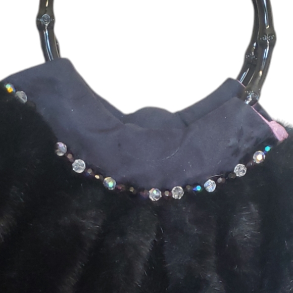 Stons & Black Faux Fur Exterior Satchel/Top Handle Bag Handbags & Bags for Women - Picture 2 of 11